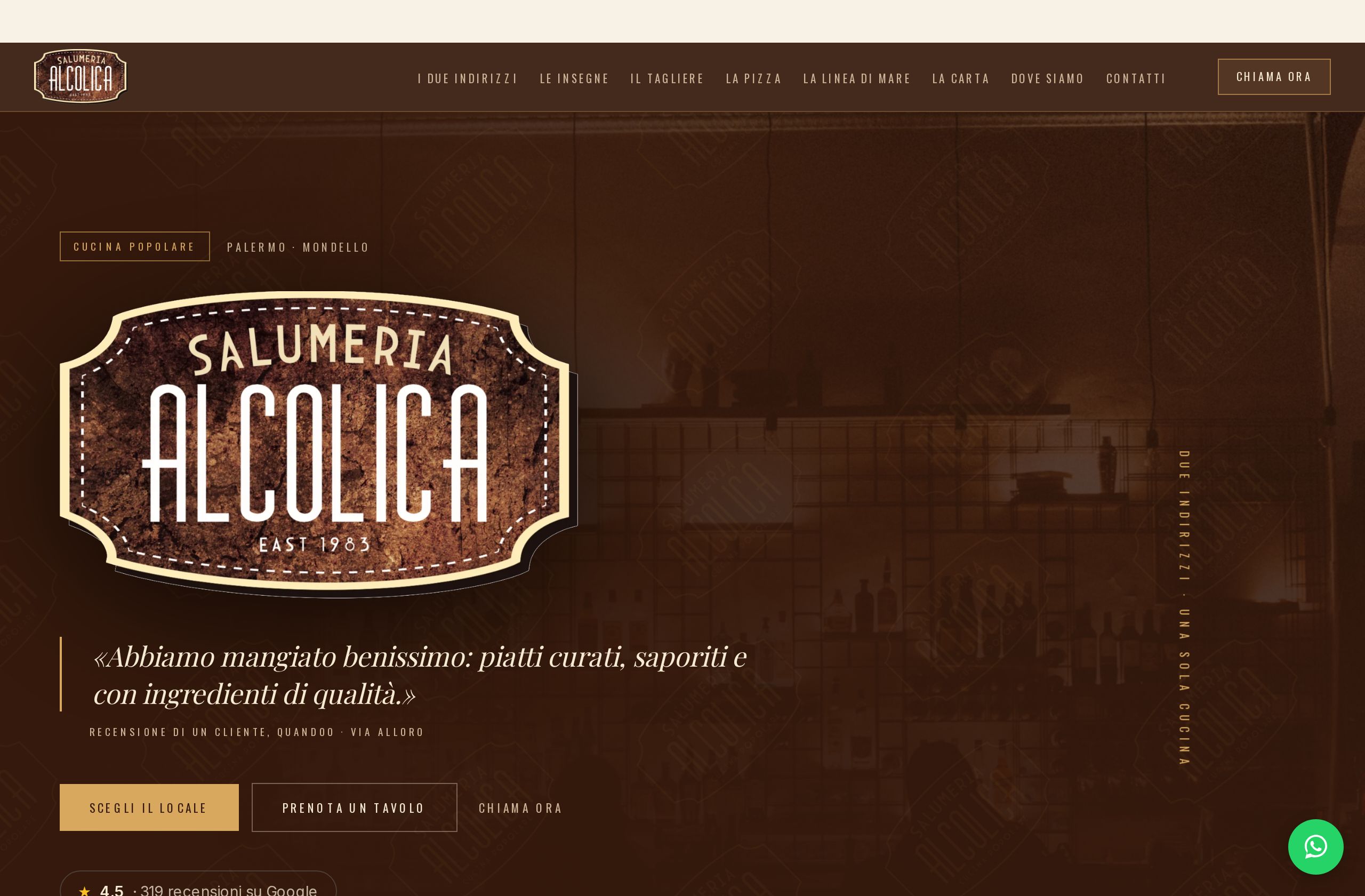 Salumeria Alcolica, a complete restaurant site built with FlashWeb